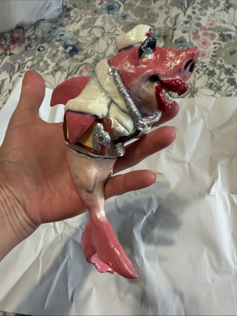 Nurse shark ornament pink
